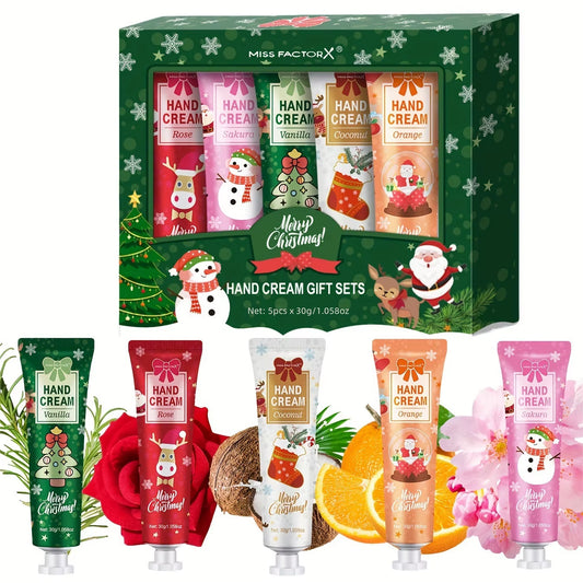 Christmas Gift 5/Box Hand Cream Set, Cream Texture, Hand Cream Travel Pack, Durable Moisturizer-30G/Piece Gift for Women