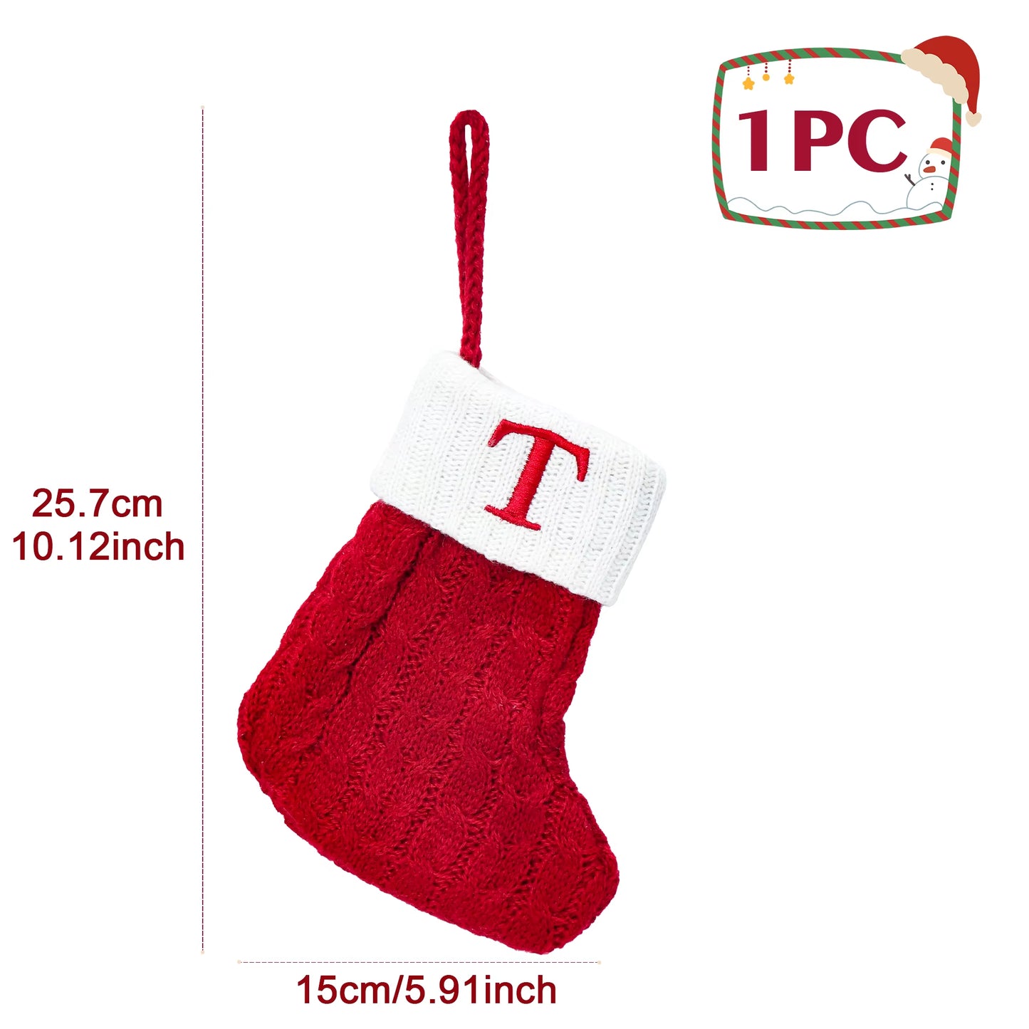 Christmas Socks Knitting Snowflake Letter Stocking Christmas Decoration 2025 for Home Xmas Tree Ornament Gift Navidad Natal 2026