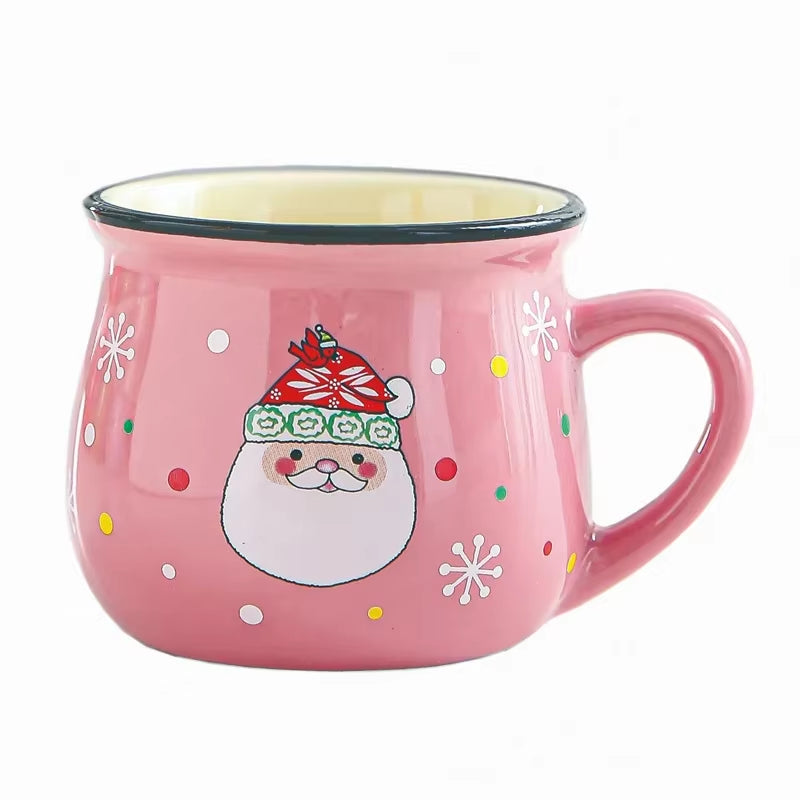 150ML Ceramic Christmas Mugs Cartoon Santa Style Cute Elk Snowman Mousse Cup for Office Home Breakfast Milk Mug Kids Xmas Gifts